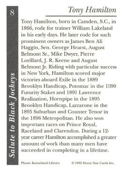 1995 Jockey Star #8 Tony Hamilton Back